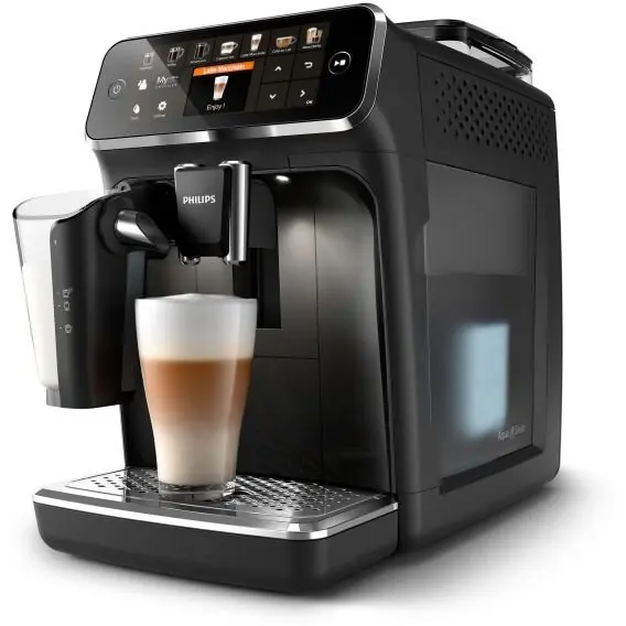 Philips Espressor automat Philips LatteGo EP5441/50, 1500 W, 15 bar, Filtru AquaClean, 12 bauturi, Rasnita ceramica, Negru