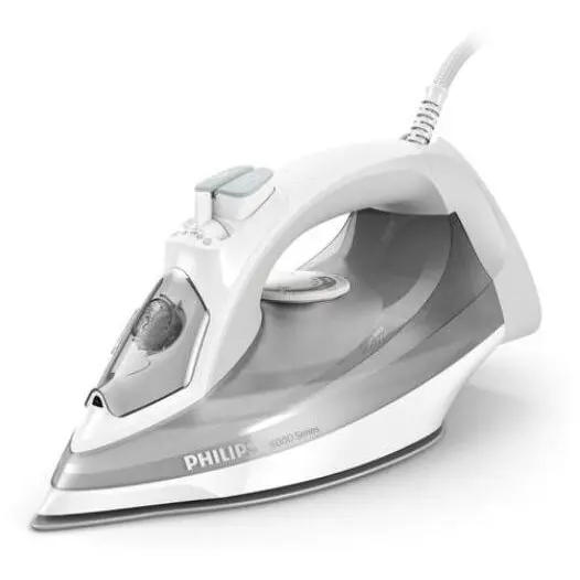 Philips Fier de calcat cu abur Philips DST5010-10 Series 5000, SteamGlide Plus 2400 W, Alb-Gri