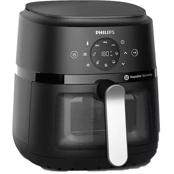 Philips Friteuza cu aer cald NA221/00, 4.2 l, 1500 W, 13 programe, Negru/Argintiu