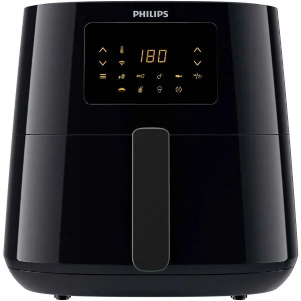 Philips Friteuza fara ulei Philips HD9280/90 Airfryer Essential Collection, capacitate 6.2 L, Rapid Air, Digital, Wifi, 7 presetari, Corp negru/ Maner negru
