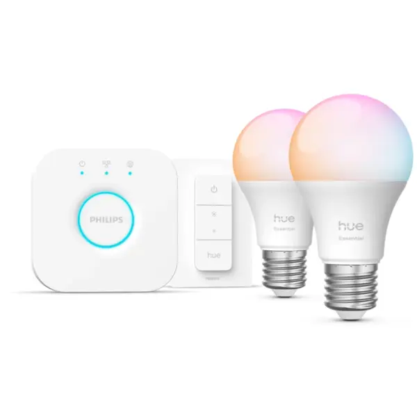 Philips Kit iluminat inteligent Philips Hue, 8721103103659, 4 becuri LED E27, Bluetooth/Zigbee, 806 lm