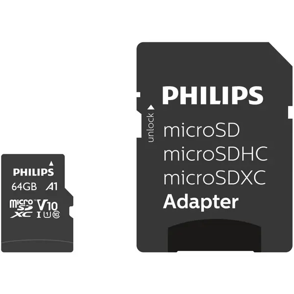 Philips Memorie card Philips MicroSDXC ,Card 64GB Clasa 10 UHS-I U1 +Adaptor