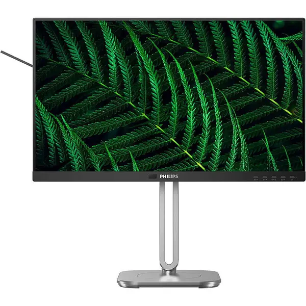 Philips Monitor IPS LED Philips 23.8, Full HD (1920 x 1080), VGA, HDMI, DisplayPort, Boxe, Pivot, Argintiu