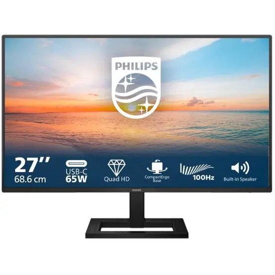 Philips Monitor IPS LED Philips 27 27E1N1600AE/00, QHD (2560 x 1440), HDMI, Boxe, 100 Hz, 1 ms, Negru