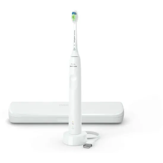 Philips Periuta de dinti electrica Philips Sonicare 4100 HX3683/33, cu carcasa, baza de incarcare, cap W, Alb