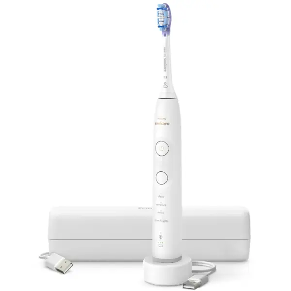 Philips Periuta de dinti electrica Philips Sonicare HX7420/01, 62.000 miscari/minut, conectata la apilcatie, autonomie 21 zile, 4 mod de periere,3 intensitati, senzor presiune luminos, functia BrushSync, capat de periere GumCare, toc functie incarcare, a
