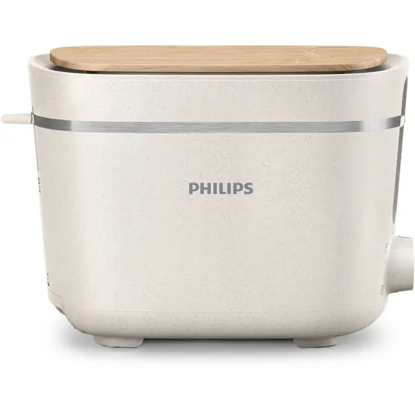 Philips Prajitor de paine Philips HD2640/10 Conscious collection, 830 W, 2 sloturi, Corp plastic reciclat pe baza bio, 8 setari de rumenire, Oprire automata, Suport pentru chifle integrat, Capac de praf detasabil, Tava pentru firimituri