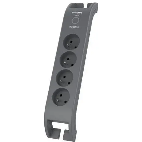 Philips Prelungitor Philips , 4 prize , 2m , Negru