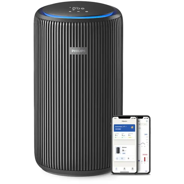 Philips Purificator de aer inteligent Philips 3200 series AC3221/13, 520 m3/h, 135 mp, 36 W, Control aplicatie, Filtre HEPA si carbon, Antracit