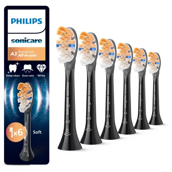 Philips Sonicare Premium All-in-One HX9096/88 capete de schimb pentru periuta de dinti Black 6 buc