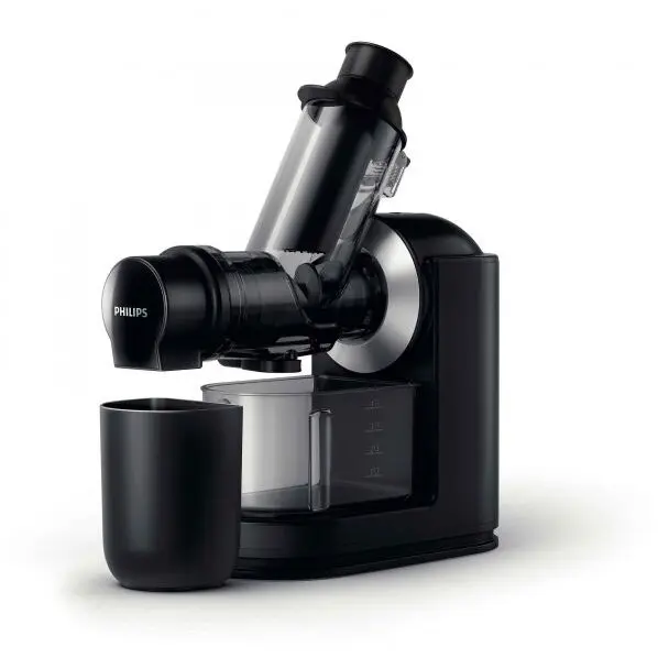 Philips Storcator de fructe si legume prin presare la rece PHILIPS Viva Collection HR1889/70, 150W, tub de alimentare XL de 70mm, Recipient suc 1 l, Recipient pulpa 0.75 l, Tehnologie QuickClean, Negru
