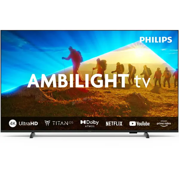 Philips Televizor Philips Ambilight tv LED 43PUS8009, 109 cm, Smart TV, 4K Ultra HD, Clasa E, 3840 x 2160 pixeli, Negru
