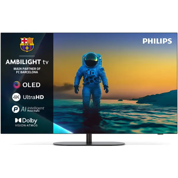 Philips Televizor Philips Ambilight TV OLED 42OLED820, 106 cm, Google TV, 4K Ultra HD, 100Hz, Clasa G (Model 2025), Gri