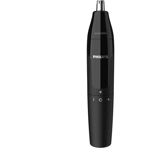 Philips Trimmer pentru nas/urechi Philips NT1620/15, baterie, lavabil, utilizare umed si uscat, Negru