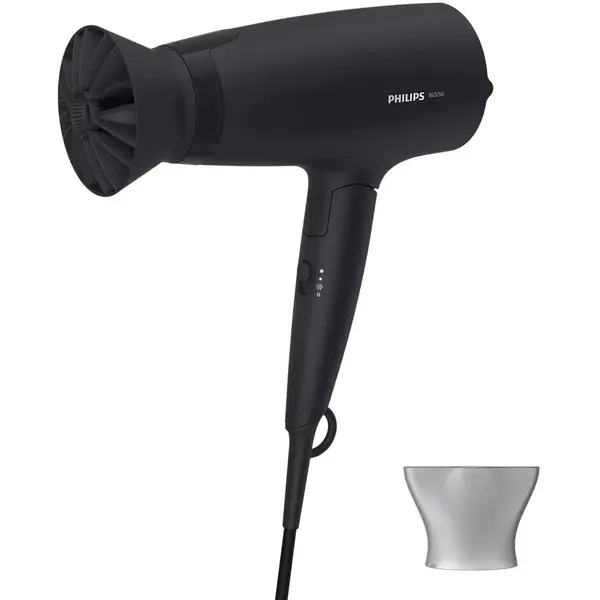 Philips Uscator de par Philips BHD308/10, 1600W, accesoriu Thermo Protect, 3 setari de viteza/temperatura, cap de coafare 14 mm, Negru