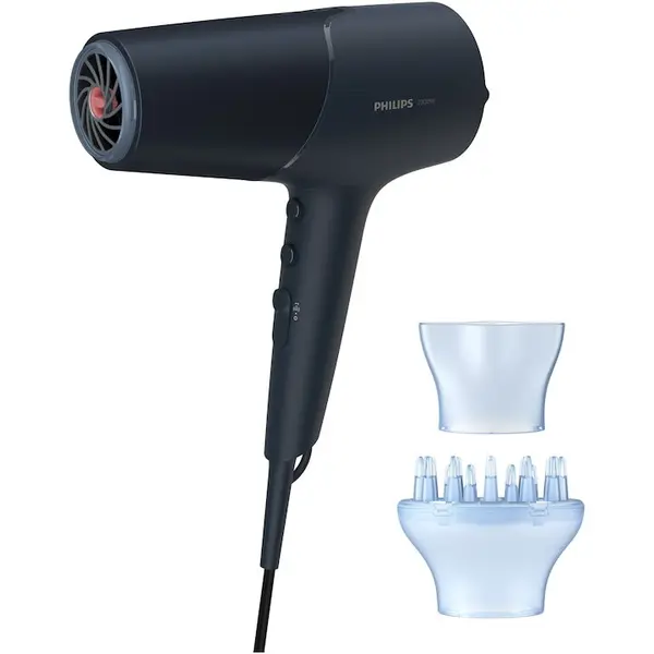 Philips Uscator de par Philips BHD512/00, 2300 W, Tehnologie ThermoShield, Ingrijire cu ioni, 3 Setari de temperatura, 2 Setari de viteza, Difuzor, Cap de coafare 11 mm, Albastru
