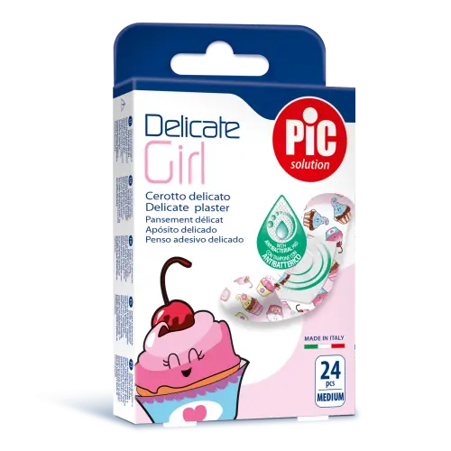 Pic plasturi Delicate Girl piele sensibila pentru copii cu solutie antibacteriana, 24 buc. Zephyr Labs