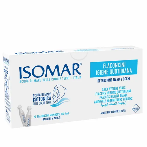 Picaturi pentru nas si ochi cu apa de mare izotonica 6+, 20 monodoze x 5ml, Isomar