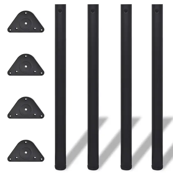 Picioare de masa reglabile in inaltime, 870 mm, negru, 4 buc.