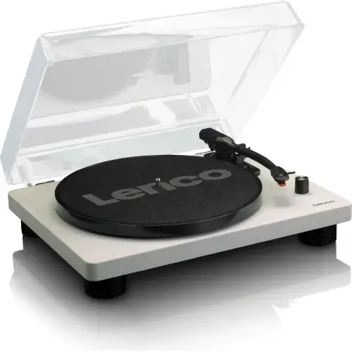 Pick-Up Lenco LS-50, Amplificator stereo si pre-amplificator integrat, Doza MM, Semiautomat, USB pt PC, Belt Drive, Difuzoare incorporate, Gri