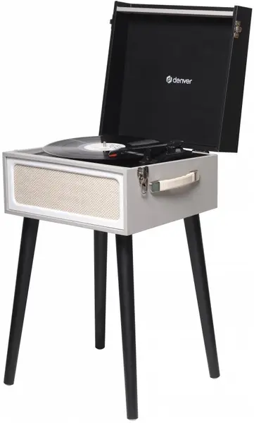 Pick-up retro cu picioare Denver - VPR-250, Bluetooth, USB, negru/gri