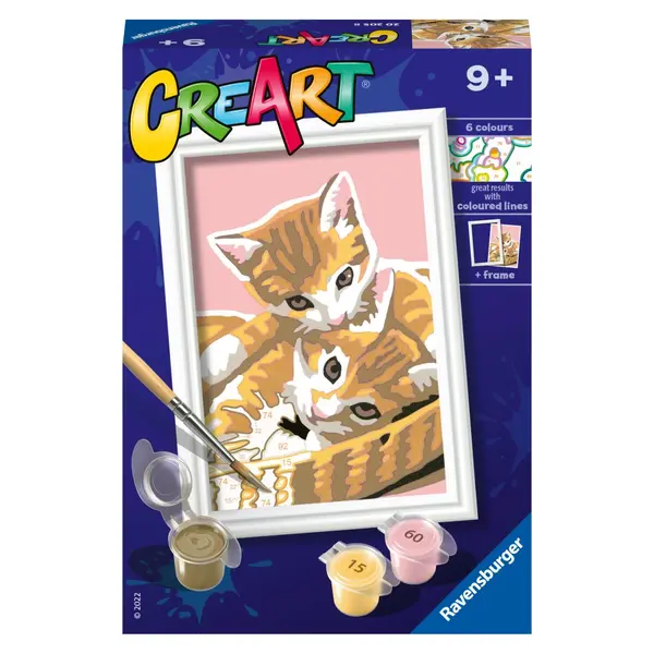 Pictura pe numere pentru copii Ravensburger CreArt Pisicute dragalase