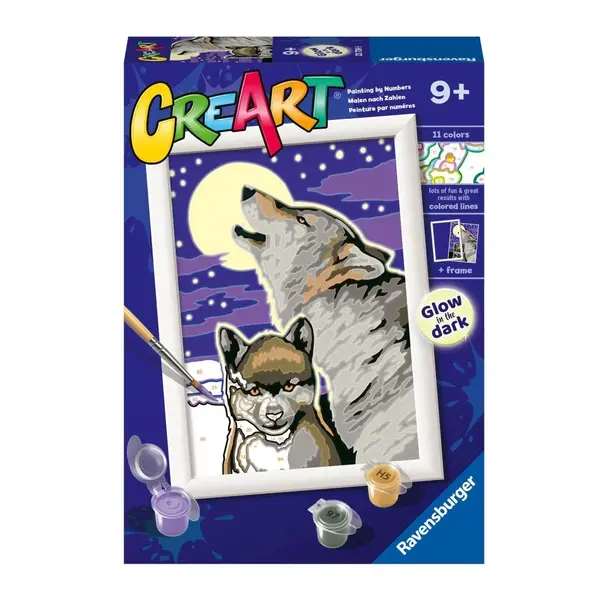 Pictura pe numere Ravensburger Creart Lupi Mistici RVSPBN23709