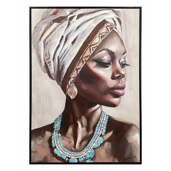 Pictura pe pânza cu rama Zaira, Pânza/Plastic, Multicolor, 70x100 cm