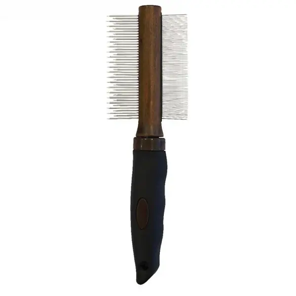Pieptan de frizerie pentru caini Croci Barbershop, dinti dubli, indepartarea parazitilor