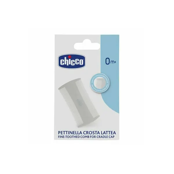 Pieptan delicat pentru curatare crusta de lapte, Chicco, 0 luni+, Alb