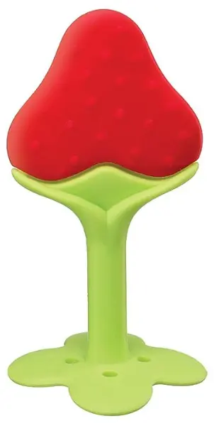 Pieptene pentru bebeluși pentru dinți Kaichi Fruity Wood - Căpșună