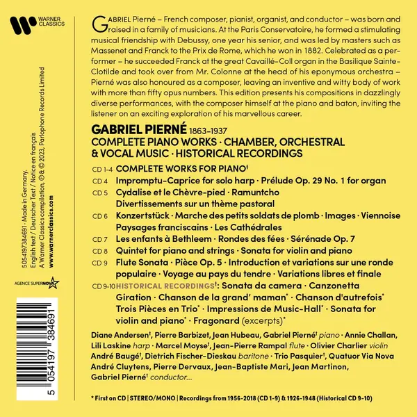 Pierne: Complete Piano Works, Chamber, Orchestral & Vocal Music, Historical Recordings | Various Artists