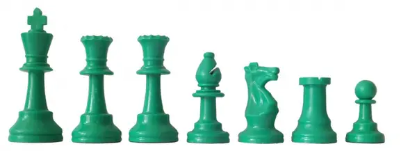 Piese de sah din plastic no. 6 - light - Verde (17 piese sah)