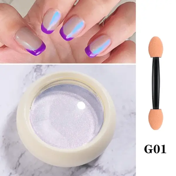 Pigment Chrome Aurora G01 – Efect Iridescent Lila Blue pentru Unghii