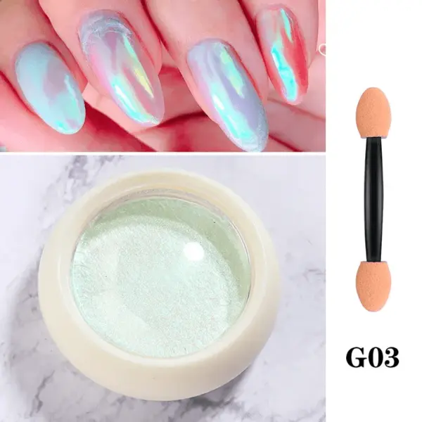 Pigment Chrome Aurora G03 – Pigment Perlat Multicolor pentru Unghii