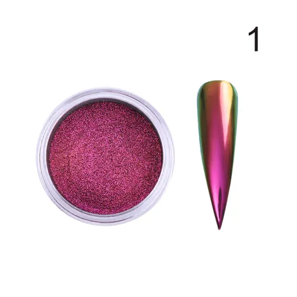 Pigment Oglindă Aurora NG01 – Efect Multicolor Chrome pentru Unghii