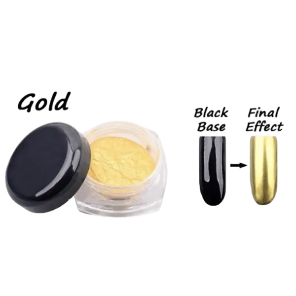 Pigment Oglindă Gold Everin G507-GD pentru Unghii cu Efect Chrome Auriu