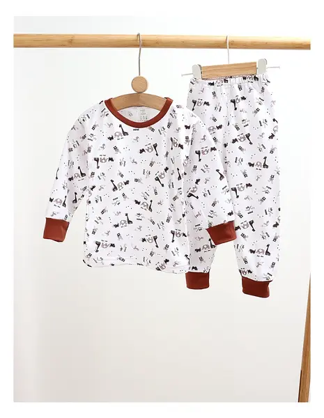 Pijama bbc ML Romania, Cute Animal, alb-maro