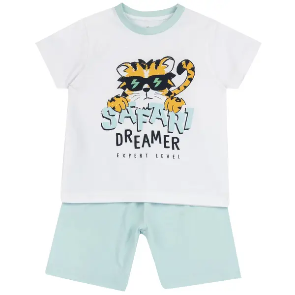 Pijama copii Chicco, alb cu model, 01501-70MC