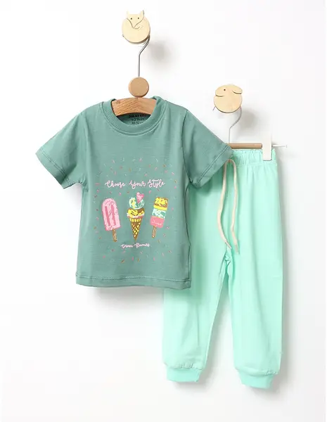 Pijama fetite inghetate verde