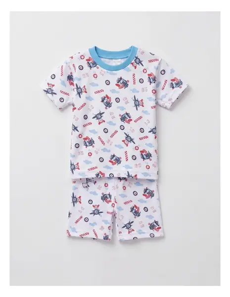 Pijama MS imprimata AirPlane, cu albastru