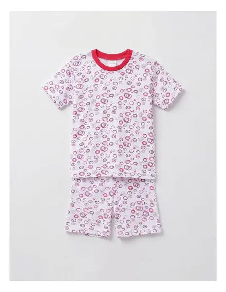 Pijama MS imprimata Circle, cu ciclam