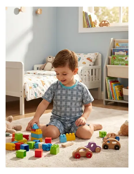 Pijama MS imprimata Darius albastru