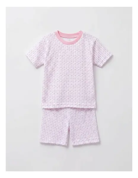 Pijama MS imprimata Forme, cu roz
