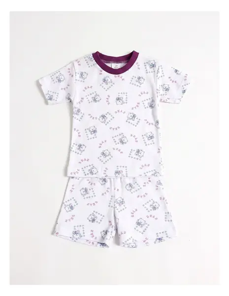 Pijama MS imprimata Ursuleti model cu mov
