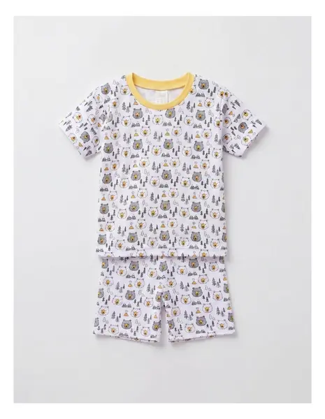 Pijama MS imprimata Wild Wild, cu galben