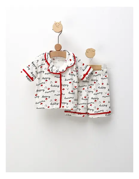 Pijama MS, Love Mom and Dad, alb-rosu
