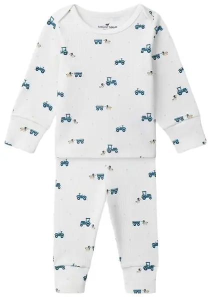 Pijama pentru bebeluși Sergent Major - Tractoare, 12 luni