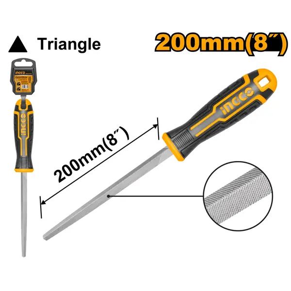 Pila Triunghiulara cu Maner Metal INGCO HSTF088