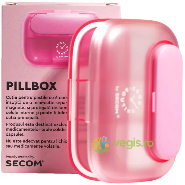 Pillbox Cutie pentru Pastile Roz 1buc Secom,